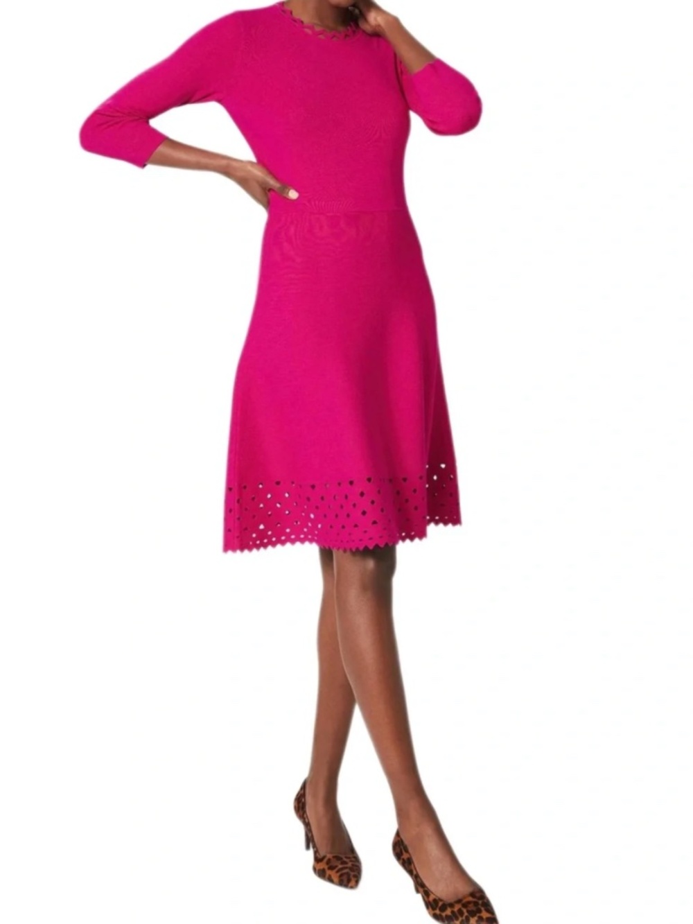Hobbs London Myra Knitted Dress Orchid Pink Sz US4